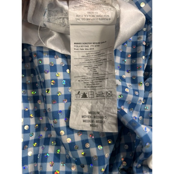 Rubies Wizard of Oz Dorothy‎ Halloween Costume Size Girls Medium - Picture 6 of 11